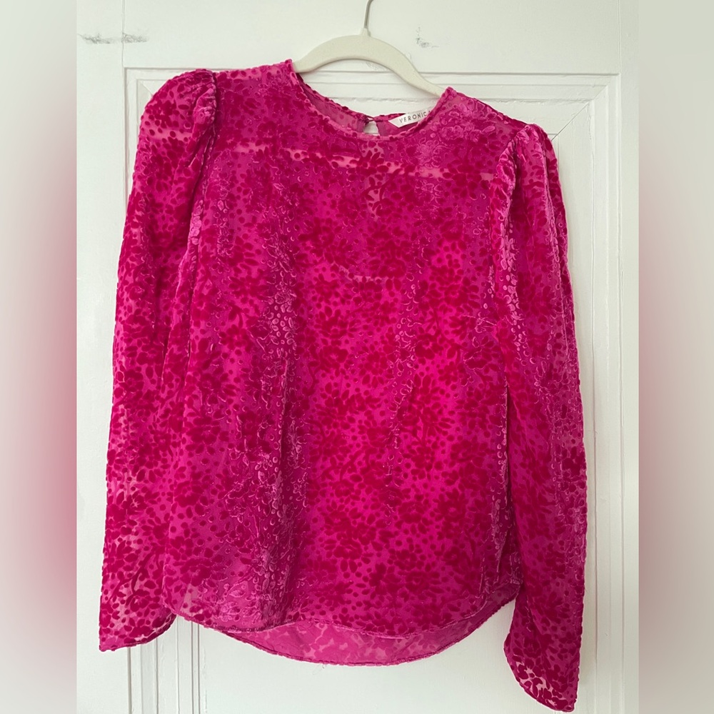 Veronica Beard Reverie Burnout Velvet Blouse